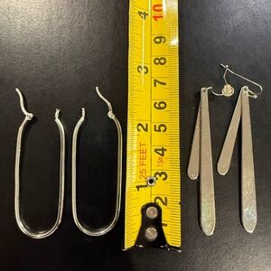 2 pair of silver earrings